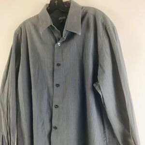 Kenneth‎ Cole Reaction Men's Gray Button Down Shirt Slim Fit Size M